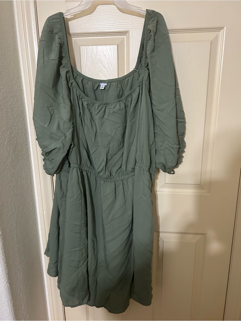 torrid Sage Green Midi Dress with Elastic Waist - Picture 7 of 9